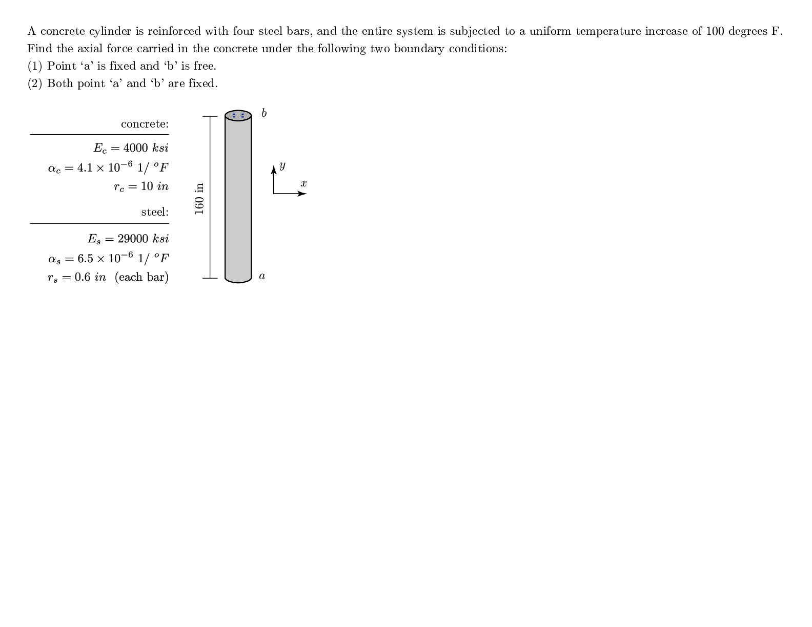 Axial Indeterminate problem 6 statement